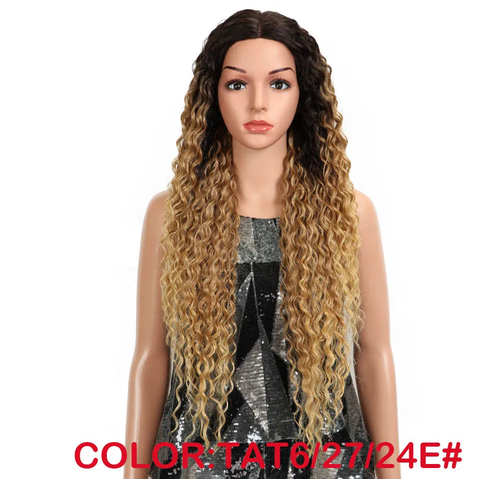 Synthetic Lace Wig Wave Wig Omber Blonde Wig High Temperature Fiber - OSASCO