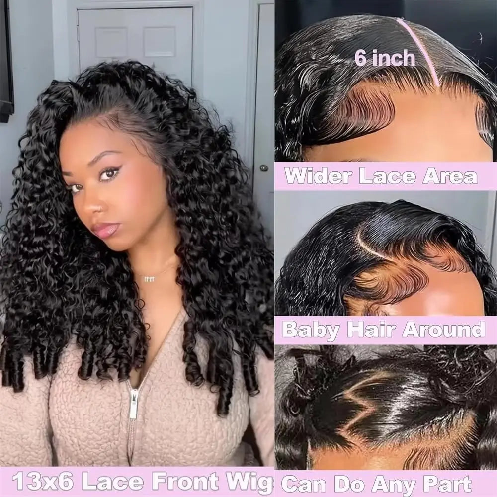 Women's Curly Human Hair Lace Wig — product view