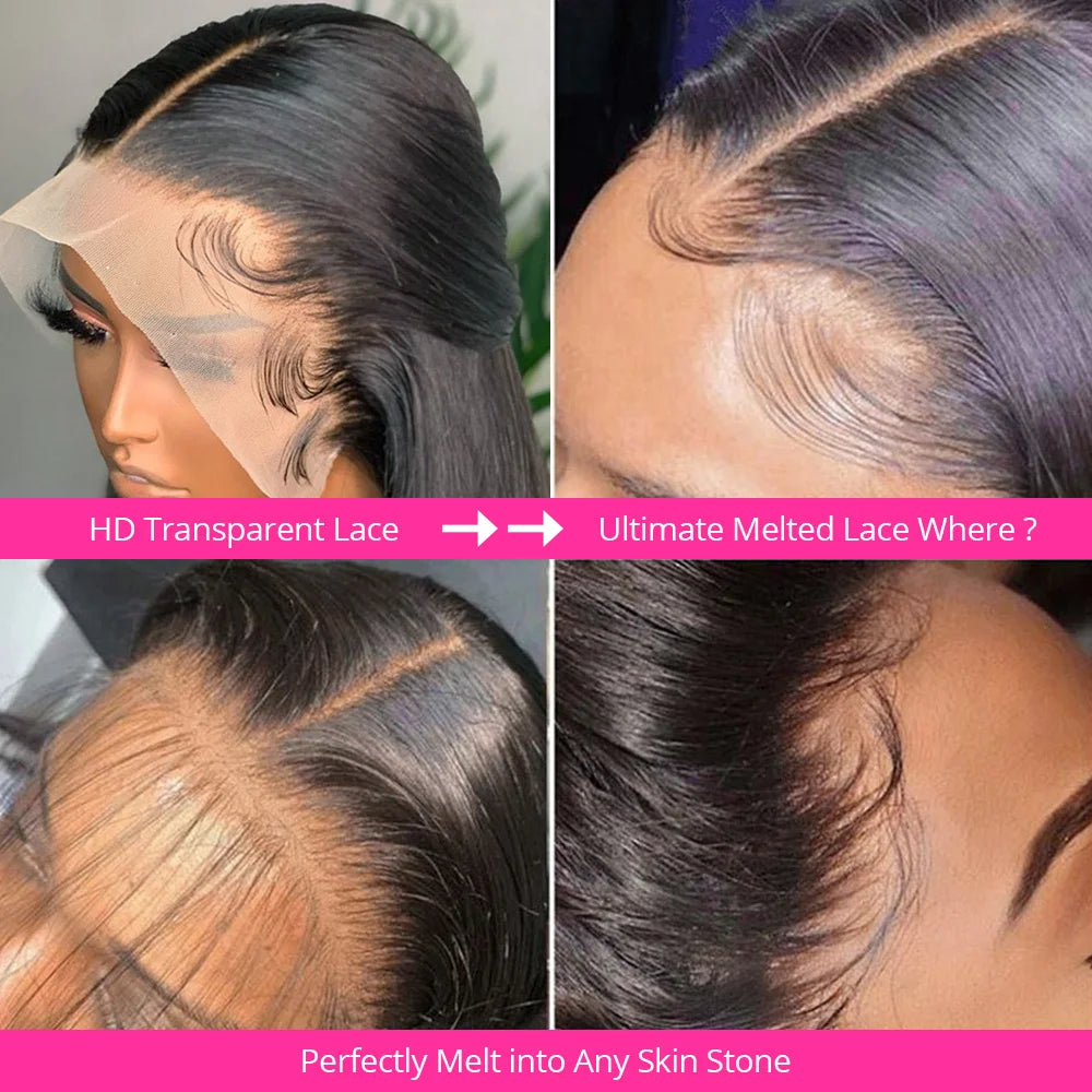 Women's Bone Straight Human Hair Lace Wig — product view
