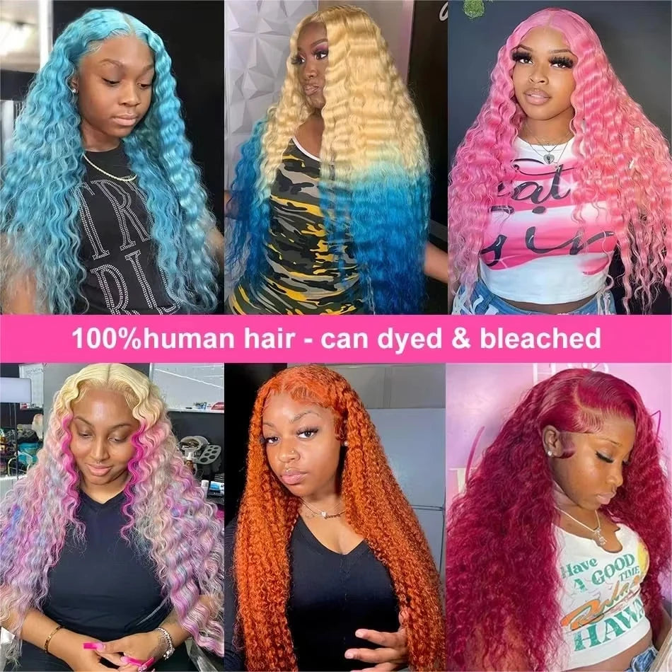 Women's Blonde Deep Wave Human Hair Lace Wig — product view