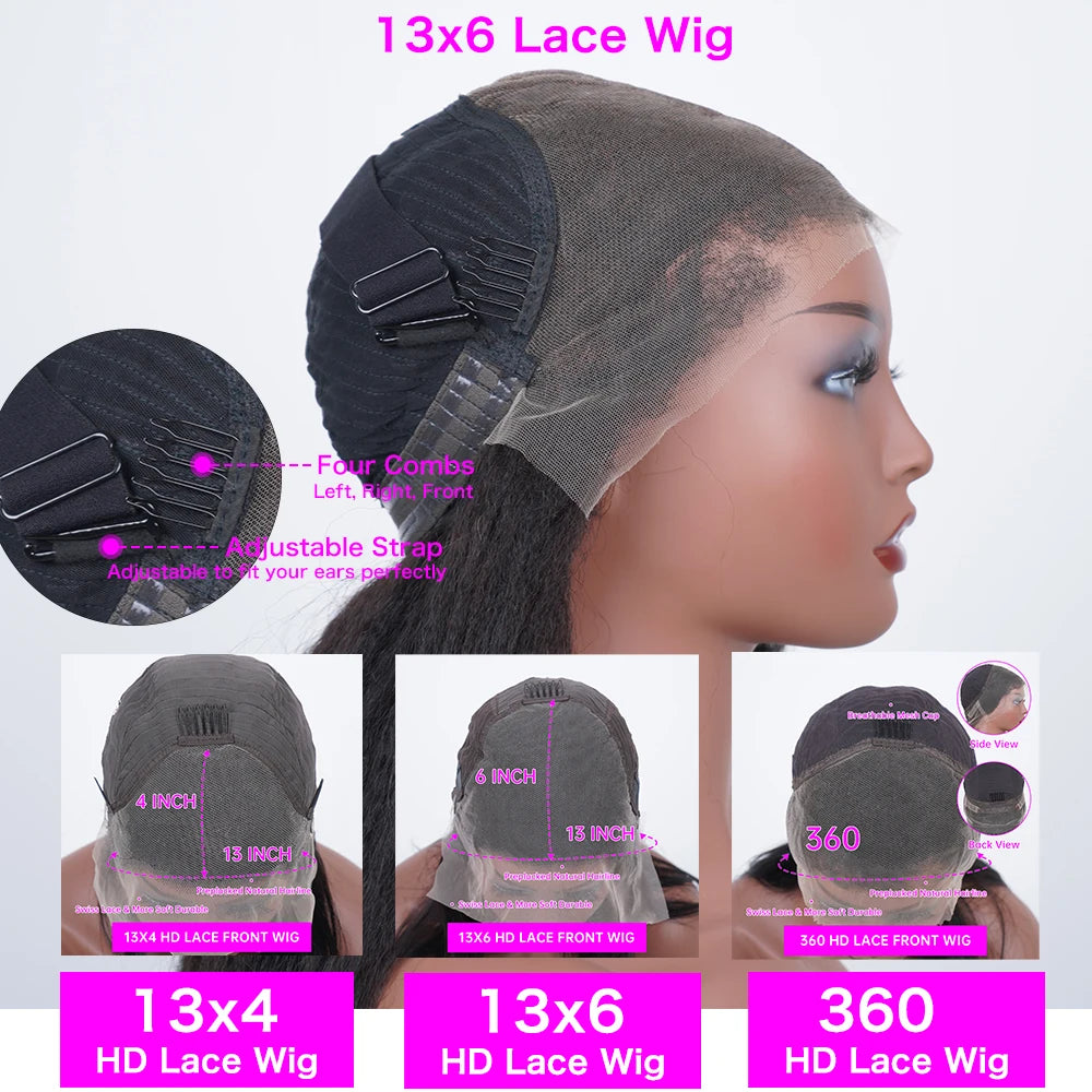 Women's Bone Straight Human Hair Lace Wig — product view