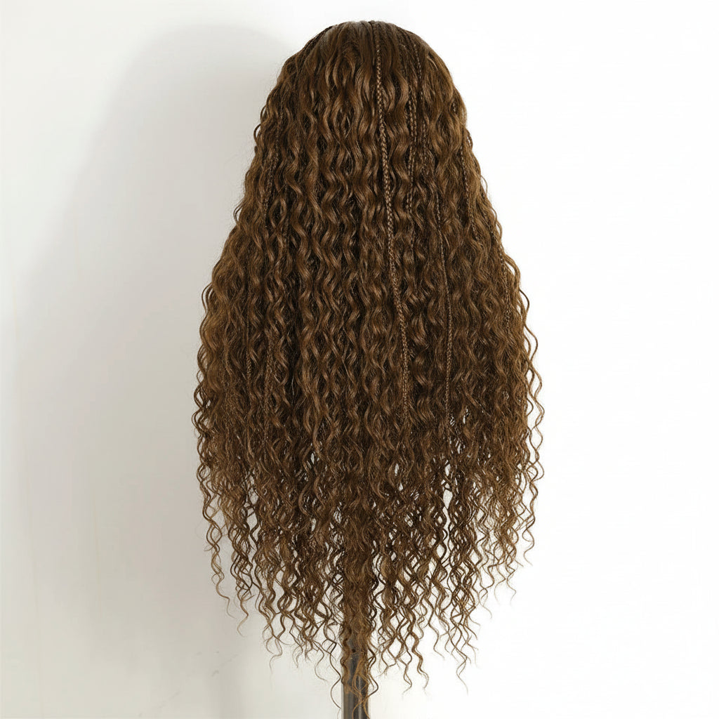 Women's Black Faux Locs Synthetic Lace Wig — product view